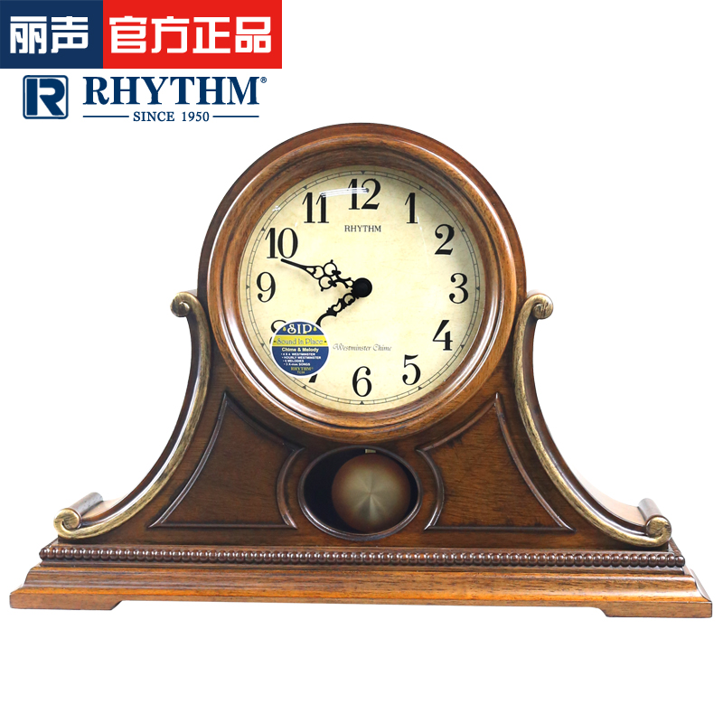 RHYTHM Japanese RITZ clock European living room vintage music table clock silent creative table clock CRJ729