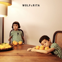 6-fold clear cabin does not retreat for wolf and rita male and female child green striped short sleeve walking