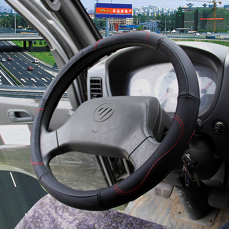 汽车方向盘套真皮汽车把套卡车大货车中巴车面包车四季通用防滑