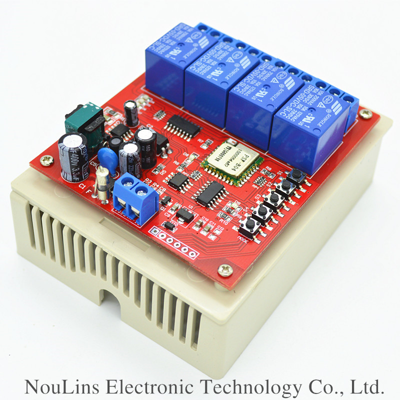 220V 4-way wifi switch mobile APP remote intelligent control switch jog self-locking interlock wfi remote control