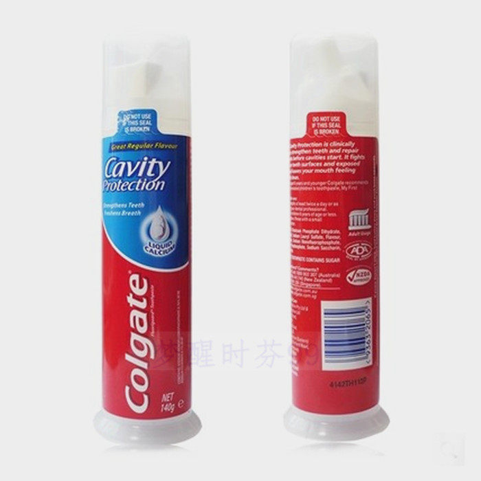 Colgate high dew toothpaste 130 gr straight standing canned double fluorine with calcium whitening