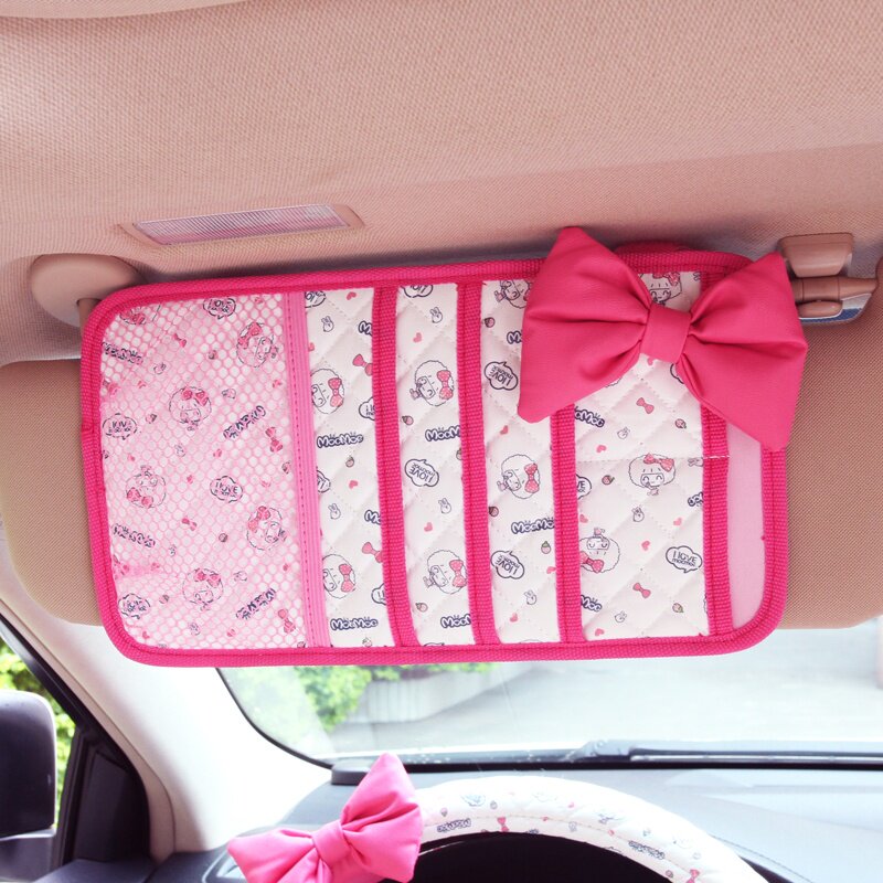 摩丝娃娃 印花汽车用遮阳板套CD夹 可爱车载碟片夹多功能创意CD包