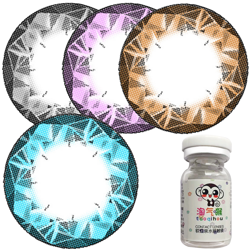淘气猴星钻大小直径灰色混血美瞳年抛1片超薄彩色隐形眼镜年抛mx