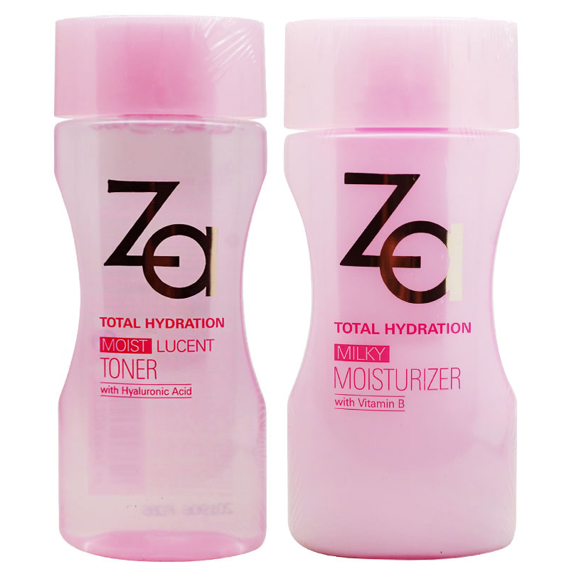 专柜正品ZA多元水活盈润蜜透润化妆水乳液410两件套保湿套装补水