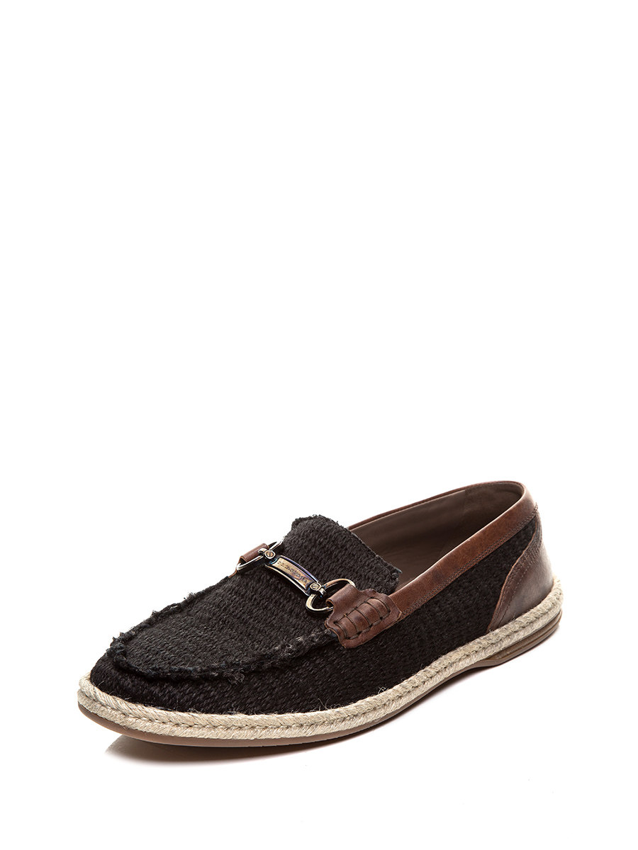 Dolce&Gabbana 黑色拼皮编织乐福鞋