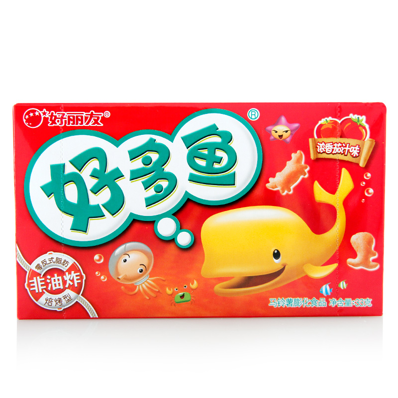 【天猫超市】好丽友 好多鱼 松脆小饼干（浓香茄汁味）33g/盒