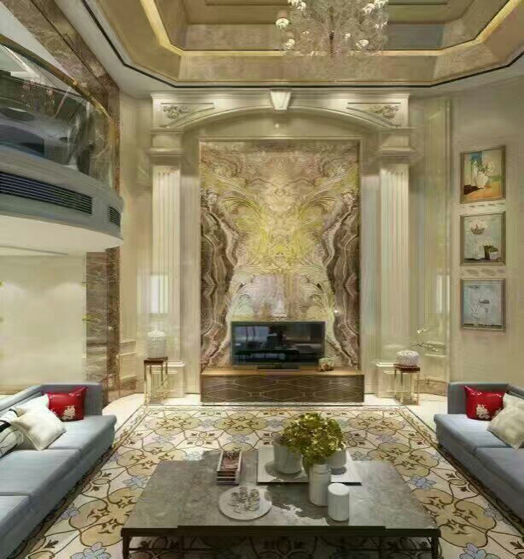Manufacturer direct - selling European TV background wall marble duplex Roman column simple fashion carving square pillar