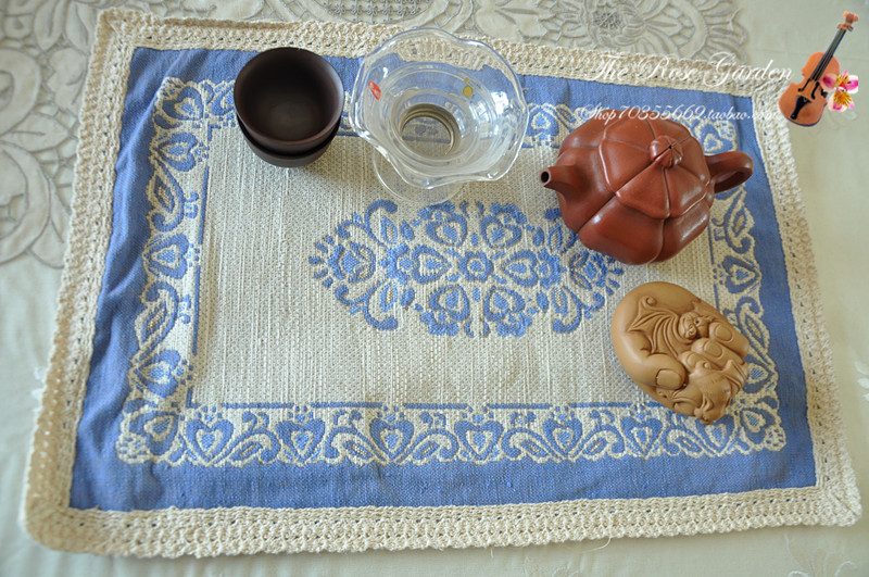 (Rose Garden export to South Korea order) - - - Foreign trade original single inventory Linen heat pad placemat universal pad