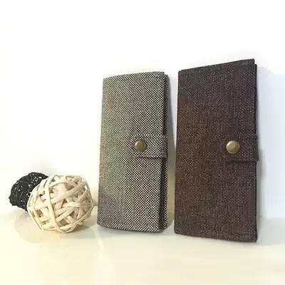 Original handmade wallet buckle cotton linen canvas literary retro fan multi-color optional men's and women's trousers wallet