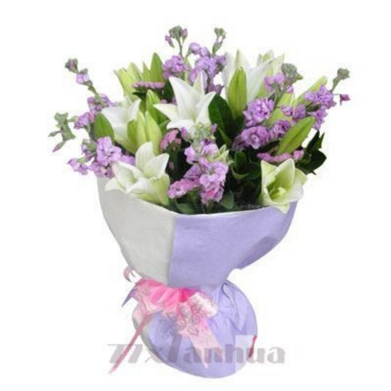 乌兰察布丰城香水百合花束赤峰同城鲜花速递朋友同事领导长辈礼物