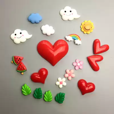 Cartoon love three-dimensional strong magnet Cute heart-shaped refrigerator sticker magnet Wedding gift newlywed decoration
