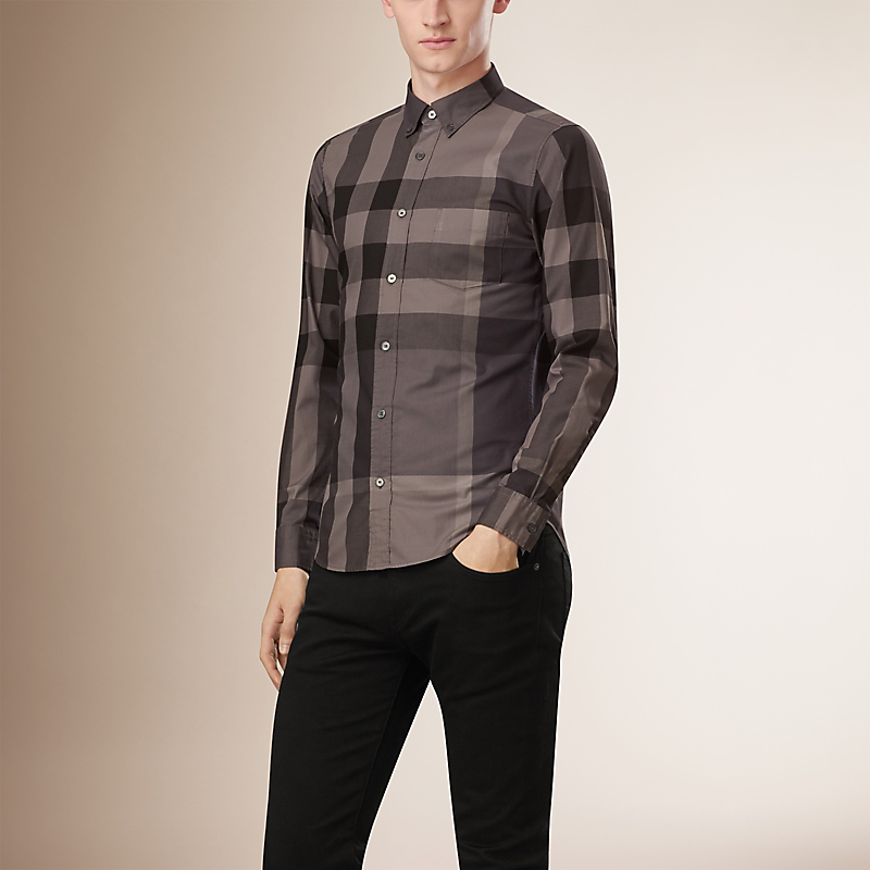 BURBERRY/博柏利超特大格纹棉质衬衫 38463591