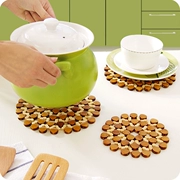 Tre placemat pad cách nhiệt dày tròn bàn rỗng nhà bếp dao kéo nồi chống vảy bát thảm - Đồ ăn tối