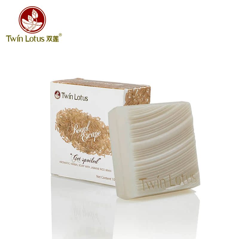 泰国进口双莲植物 香润糠米油香皂100g