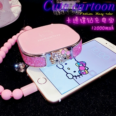 Ngân hàng điện siêu mỏng dễ thương loại nhỏ gọn nhỏ gọn hello kitty mèo apple 6 điện thoại di động nữ điện thoại di động - Ngân hàng điện thoại di động