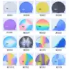 Pure color color mixed color swimming cap Silicone waterproof cap Long hair fashion swimming cap men and women adult children universal uniform size