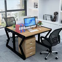 Bàn nhân viên hai người 4 người nhiều người nhân viên bàn máy tính và ghế kết hợp nội thất văn phòng đơn giản 6 người ngồi thẻ màn hình tủ hồ sơ gỗ