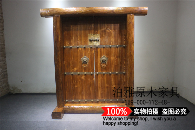by-325 elm wood patio door villa gate imitation ancient gate entrance door Chinese door solid wood door security door