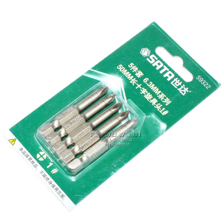 Sata Shida 5 Pieces 6 3MM Series 50MM Long Cross Screwup Head#1) 59322 Batches