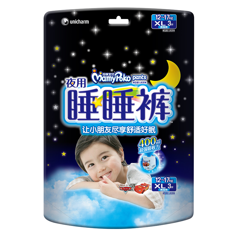 当当网百货 妈咪宝贝夜用睡睡裤小内裤（裤型）拉拉裤男XL3片