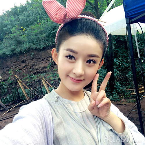 Zhao Liying with the same rabbit ear hair clip headwear hair adorned butterfly knot cute hair stirrup hair with Korean version hair stirrup head flower