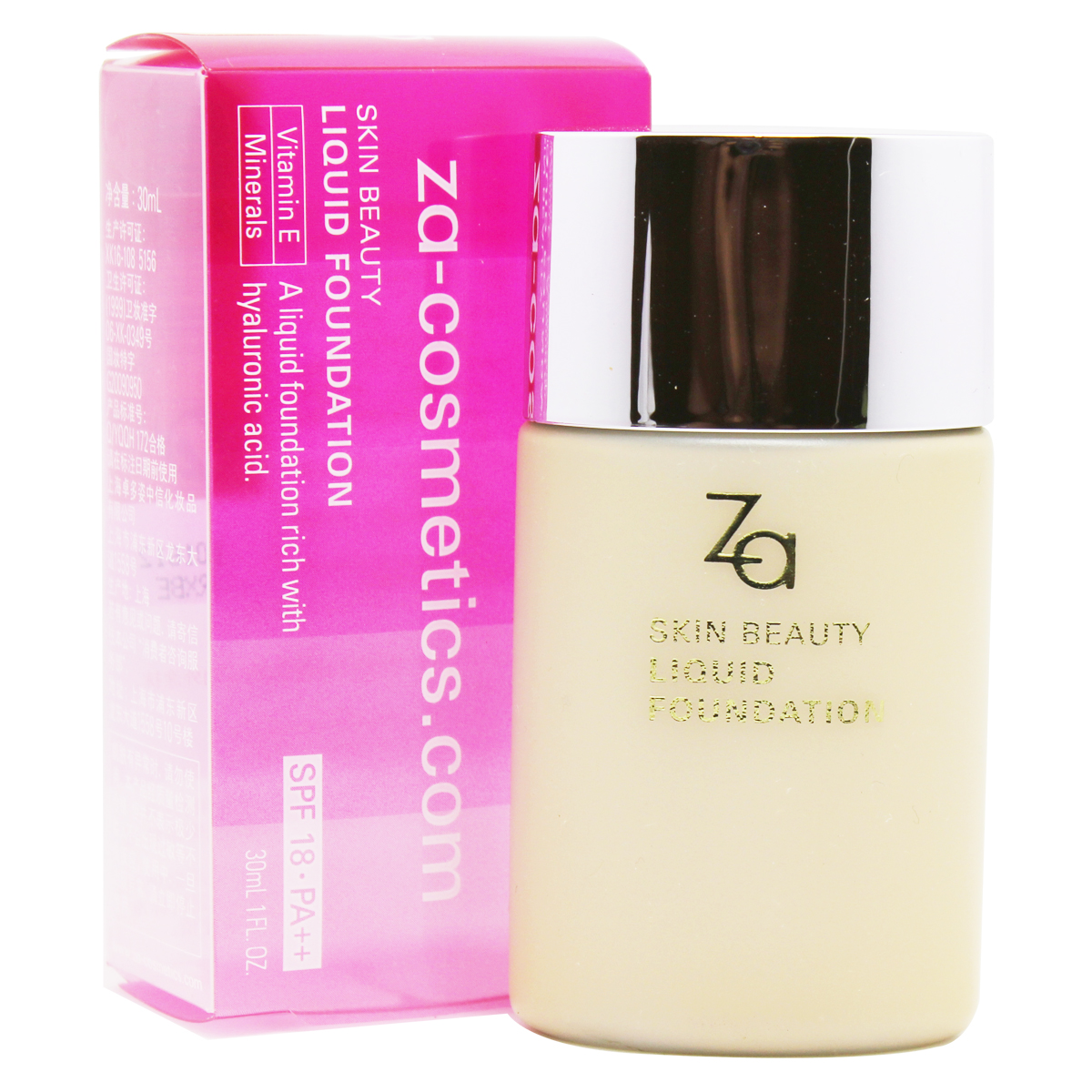专柜正品 ZA/姬芮 美肌无瑕粉底液30ML SPF18 PA+ 保湿 补水 遮瑕