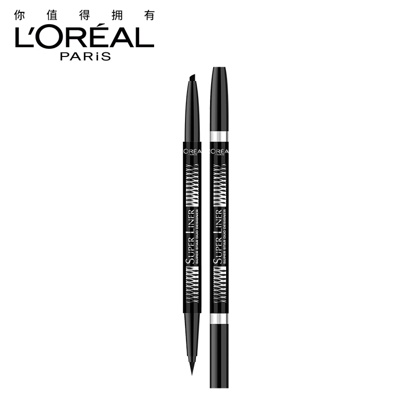 L'OREAL【春春同款】欧莱雅巨星双头大师眼线笔 速干持久防水防汗
