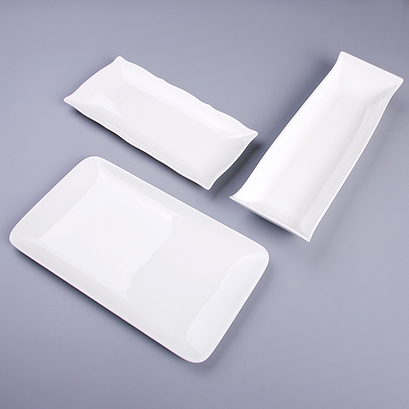 Ipads China rectangular plate sushi plate small never dish creative pure white wings dessert plate Japanese - style tableware plate