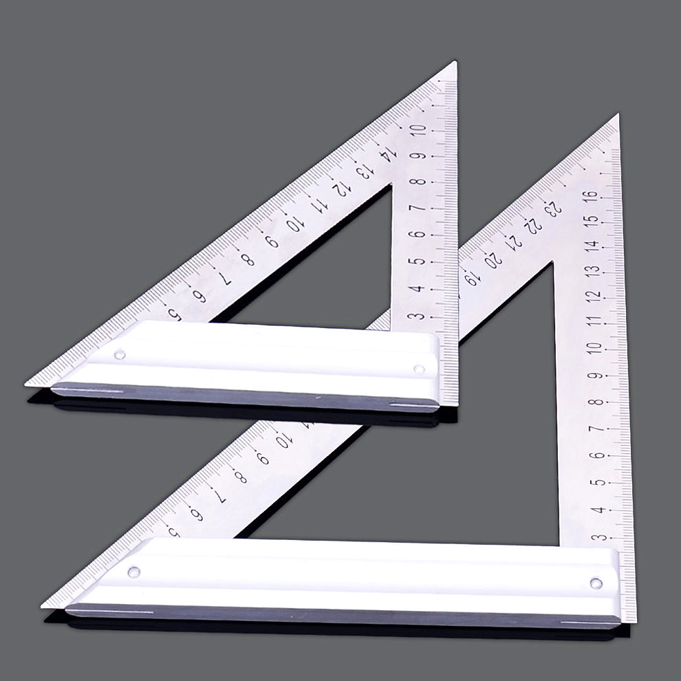 Buddha Hair Size size stainless steel carpentry measuring triangle ruler 45 90-degree wide seat aluminum alloy angle ruler tool