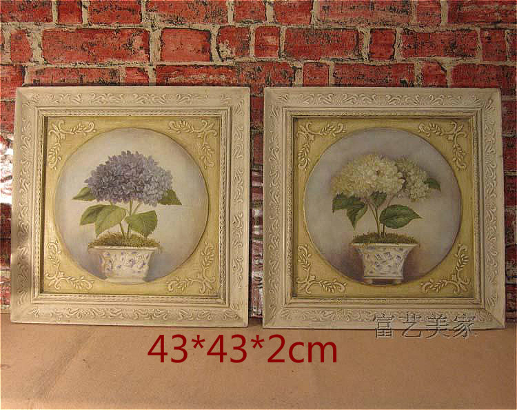 European-style American-style pure hand-painted decorative classical painting oil painting acrylic painting flowers and plants antique and old wood hydrangea