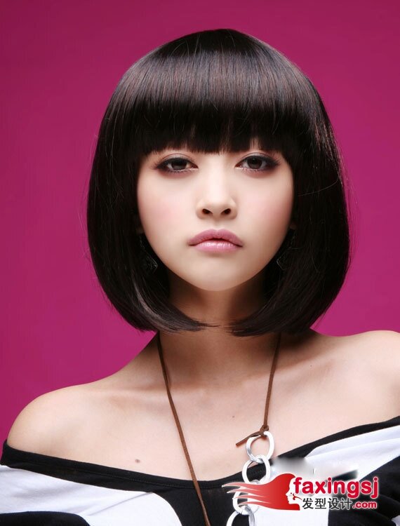 Wig female short hair bobo head buckle handsome Bobo fluffy natural Korean temperament face repair round face real hair