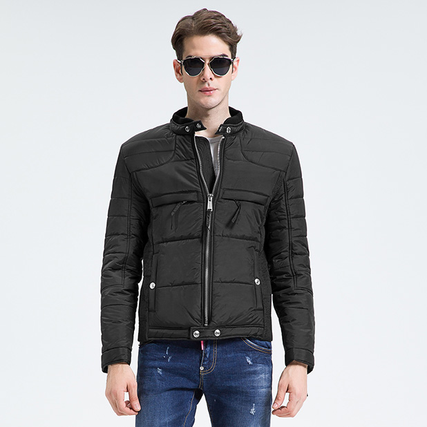 2018 autumn and winter new big goods foot specials stand collar motorcycle models slim short coat 2 color - black 434P100