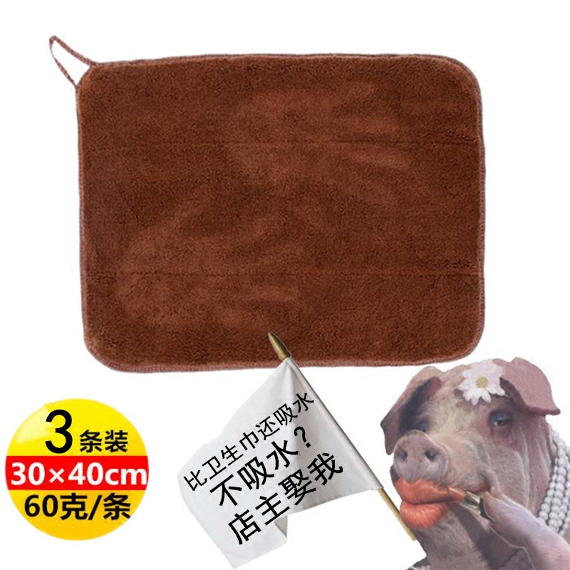 3-Pack Double-Layer Coral Fleece Rags, Absorbent, Lint-Free, Thickened, for Wiping Floors, Furniture, Tablecloths, Household Chores, Kitchen Cleaning Cloths