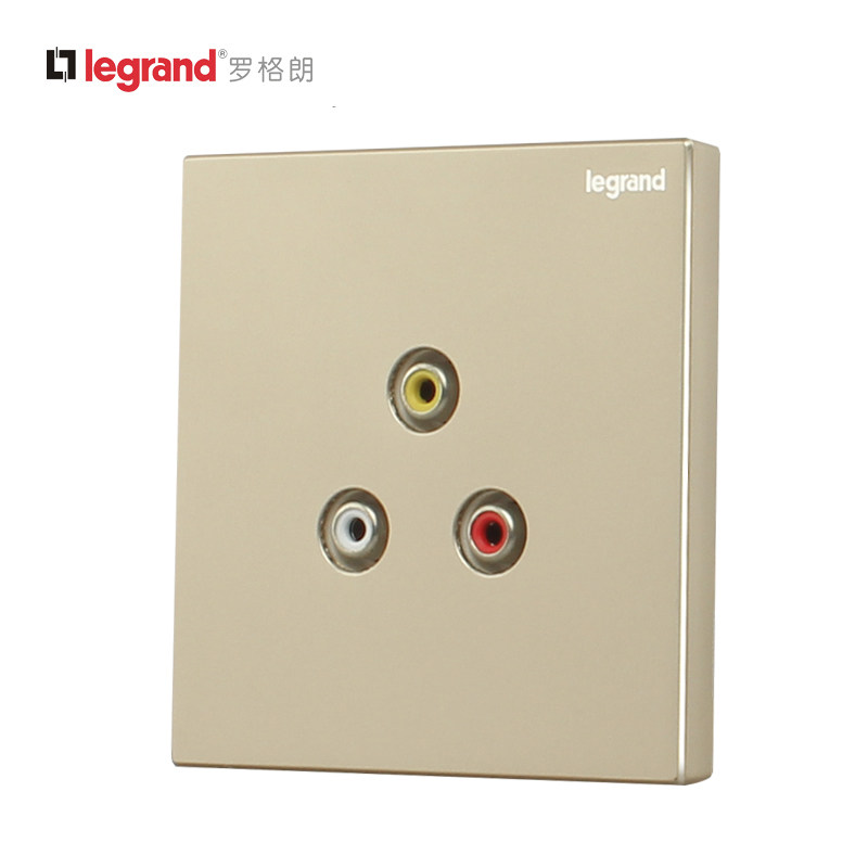 TCL Roglang Switch Socket Panel See Milan Gold 3RCA Audio socket Wall power 86 Type socket