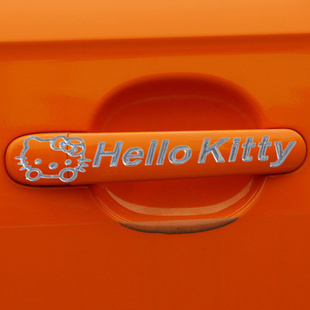 KT猫软胶3D立体门拉手车贴hellokitty凯蒂猫手把贴车贴门把手贴纸
