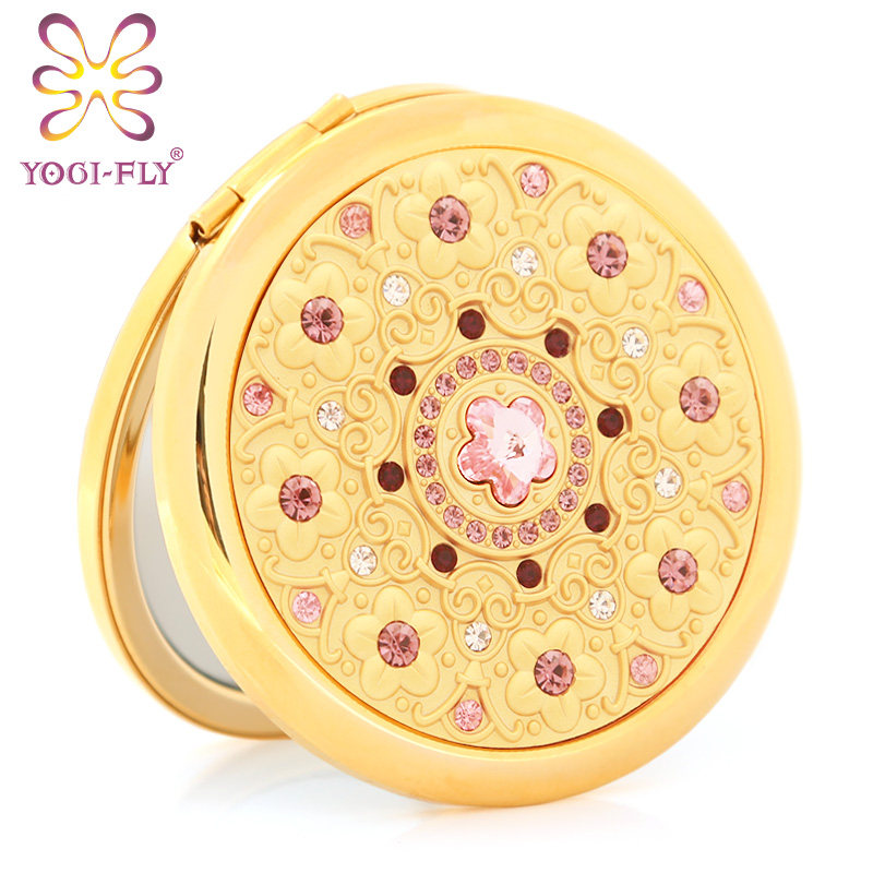Yagfi Golden Carry-on High Definition Cosmetic Mirror Portable Aryfy Folding Bifacial Girlfriends Customize Gift for Valentine's Day