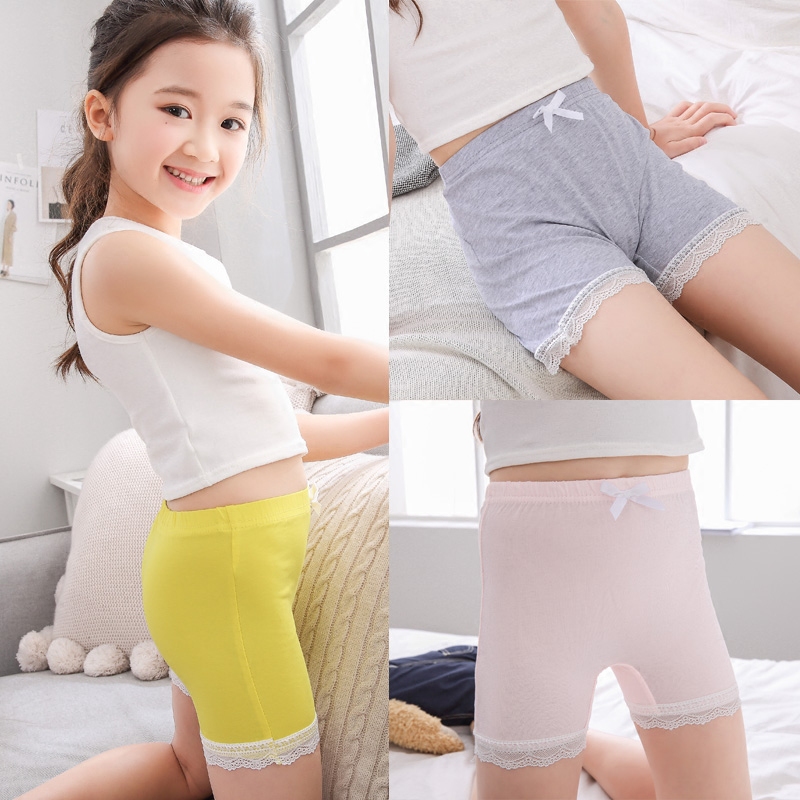Girls' safety pants anti-wear female summer children cotton boxer briefs big children double crotch insurance pants baby shorts
