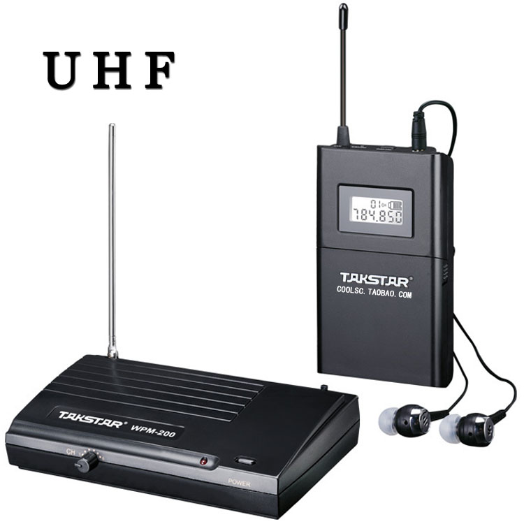 UHF wireless audio transmitter transmit and receive TV computer band wireless headset U-segment singer stage reverse transmission