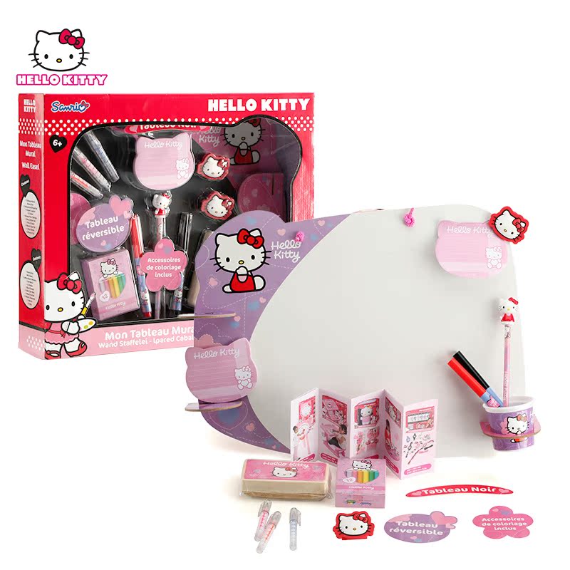 Hello Kitty凯蒂猫墙面挂式画架女孩过家家玩具画画绘画工具 正品
