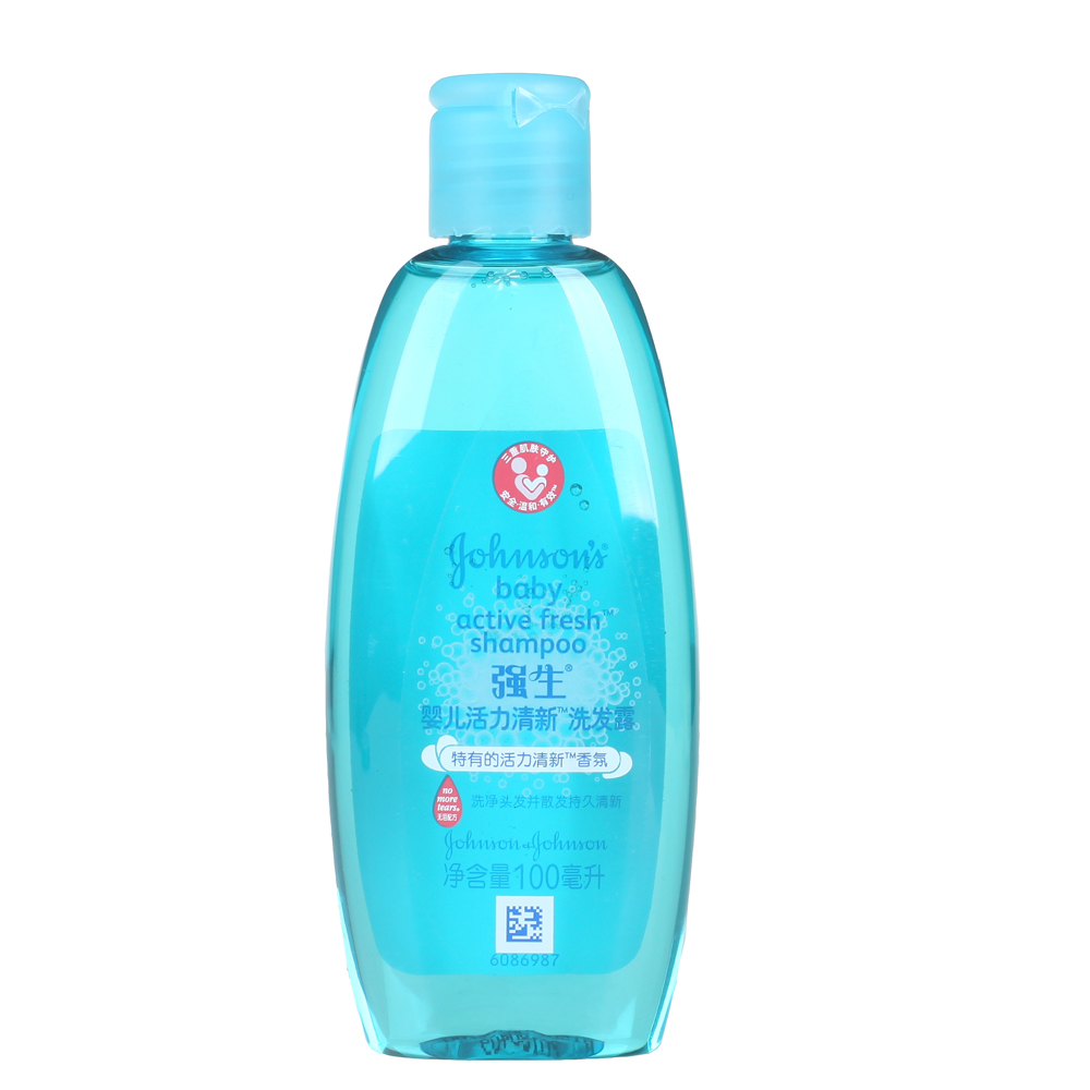 强生婴儿活力清新洗发露100ml 宝宝洗发水 无泪配方 温和洗净汗水