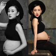 296 cá tính phụ nữ mang thai ảnh cho thuê quần áo studio thời trang retro phụ nữ mang thai chụp ảnh quần áo màu đen