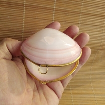 Natural shell jewelry box shell bag open gilt clam shell inlaid ring box creative gift