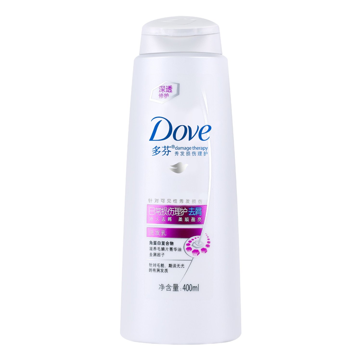 2瓶包邮 Dove/多芬洗发水 日常损伤理护洗发乳400ml 滋养修复干枯