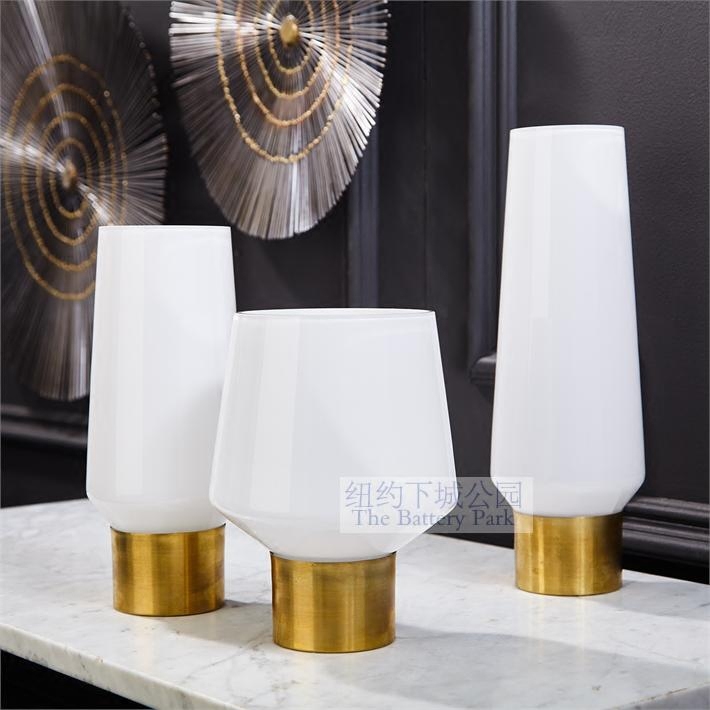 Spot New York Lower City Park Import copper ring jade with pure glass vase Group Candle Holder Group Desktop Pendulum 