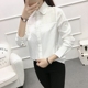 Mei Su khâu sọc dọc áo trắng nữ tay dài 2019 xuân mới Han Fan sinh viên áo sơ mi inch phiên bản Hàn Quốc áo sơ mi khoác ngoài nữ Mùa xuân
