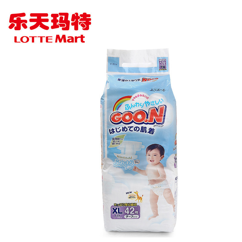 乐天玛特 Goo．n！/大王纸尿裤特大型42片倍柔亲肤超强透气