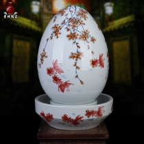 Jingdezhen ceramic hand-painted magnolia water fountain ball fountain living room office town house humidification ornaments