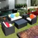 Sofa mây phòng khách ban công giải trí wicker ghế đặt mây mây sofa ngoài trời patio nội thất biệt thự - Nội thất siêu thị xe đẩy hàng 2 bánh