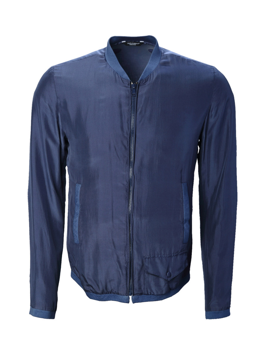 Dolce&Gabbana 深蓝色拉链饰长袖外套