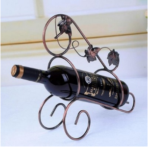 Eurostyle Retro Iron Art Red Wine Shelf Ancient Bronze Color Decoration Dry Red Wine Shelf Fashion Creative Home Ornament Swing-Taobao